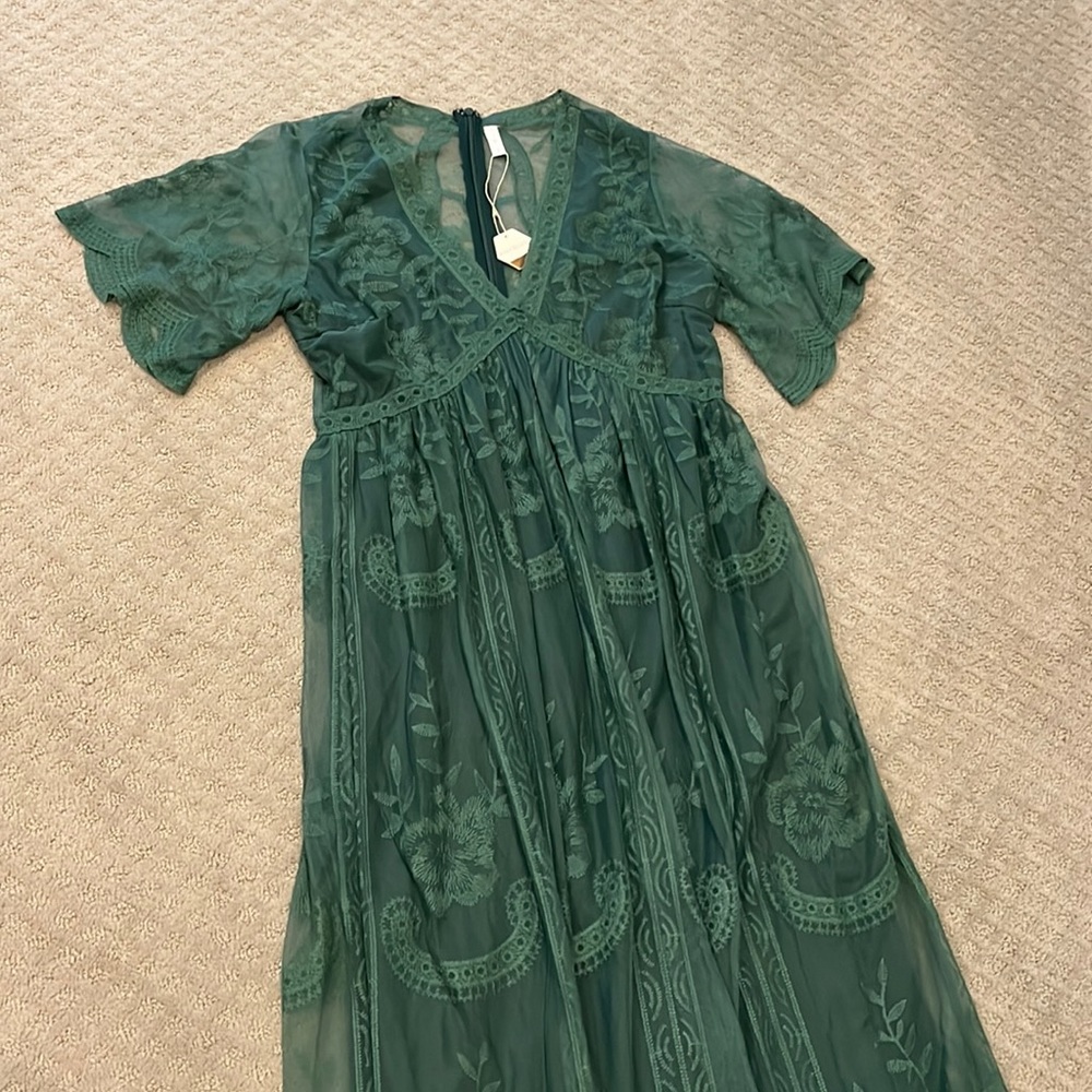 NWT Pinkblush Maternity Lace Maxi Dress